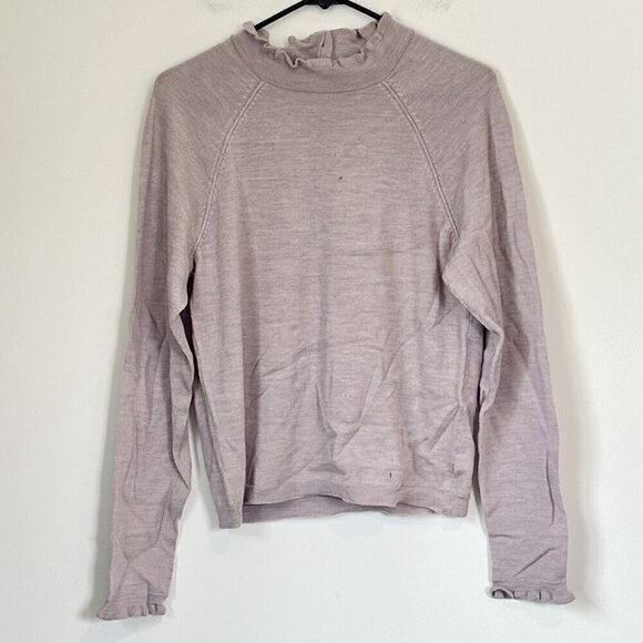 Free People Womens Ruffled Pullover Sweater in Lilac - Picture 2 of 11